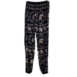 Elephant Elastic Waist Pull on Boho Hippie Flowy Jogger Style Harem Pants